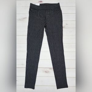 Seven7 Pull-On Ponte Pant Black and White Windowpane Plaid Small - New With Tags